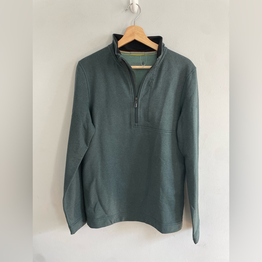 Smartwool Merino Sport Fleece 1/2 Zip Pullover Green NWOT
